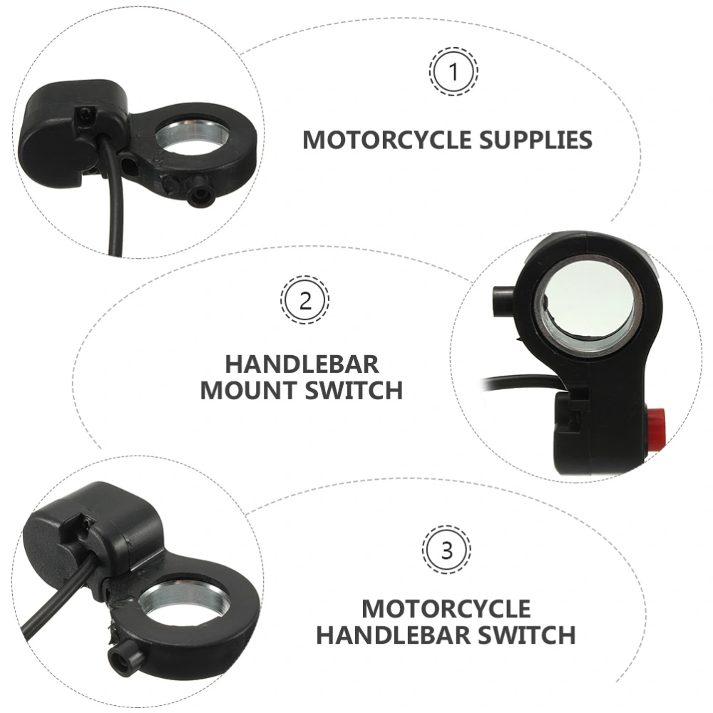 7/8 inch Motorcycle Handlebar Mount Switch with Horn Control Accessory (Black)