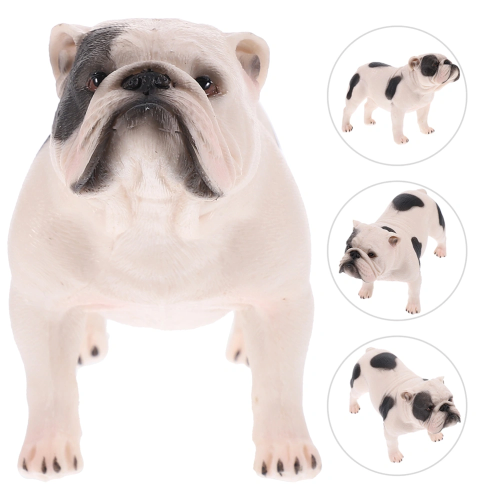 2pcs Simulation Dog Figurine Desktop Dog Model Dog Figurine Bulldog Ornament Desk Decoration