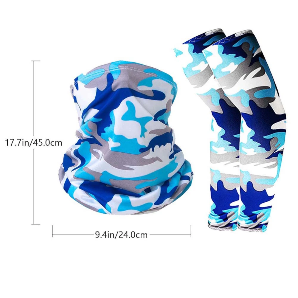 1 Set Ice Silk Cooling Arm Sleeves Outdoor Scarfs Sunscreen Scarf Sleeves