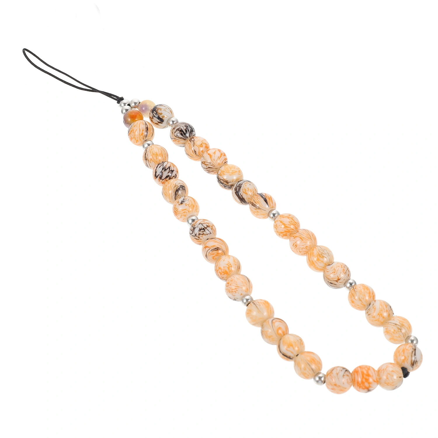 Beaded Phone Charm Marbling Mobile Phone Chain Anti-lost Beading Mobile Phone Strap