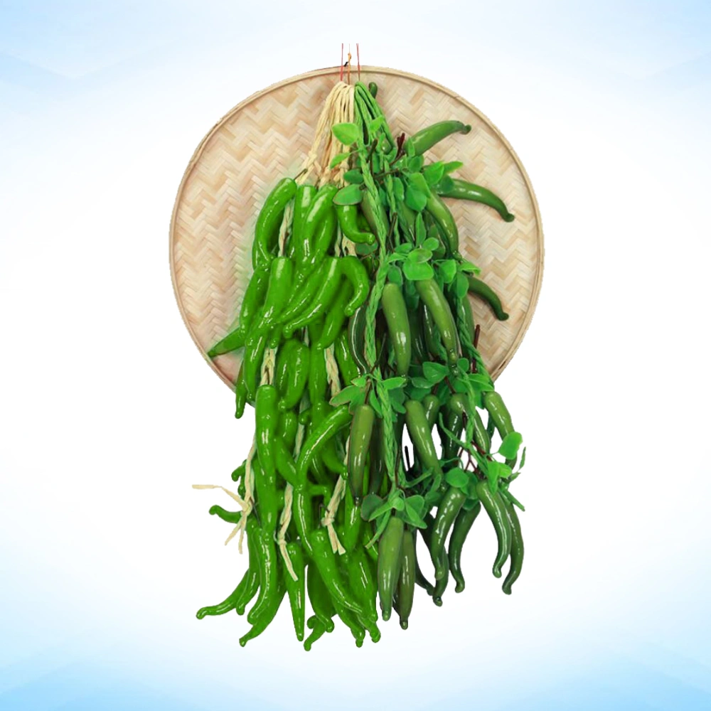 1Pc Simulated Vegetable Ornament Imitated Chili Pepper String Creative Simulation Chili Skewer Home Restaurant Decoration