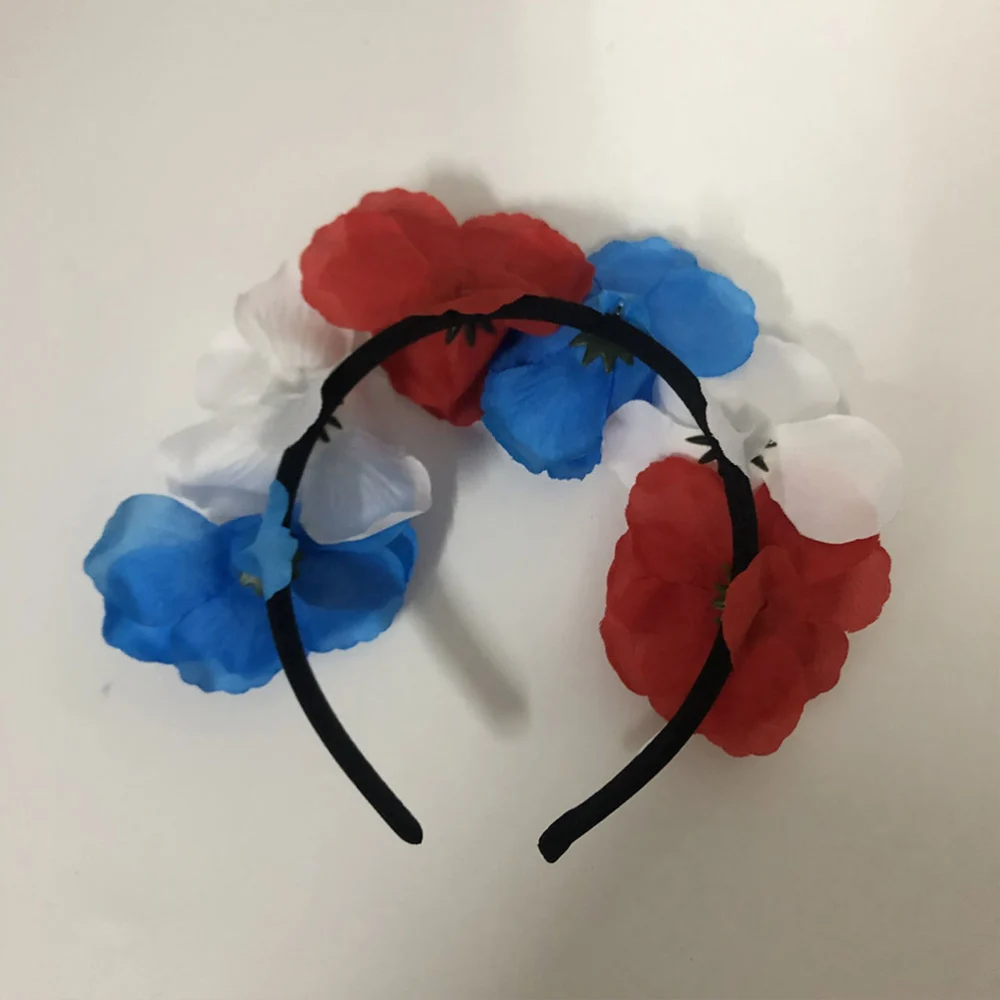 2pcs US Independence Day Headbands Rose Hair Hoops Elegant Headdress Hair Accessories Party Favors Supplies for Girls Women