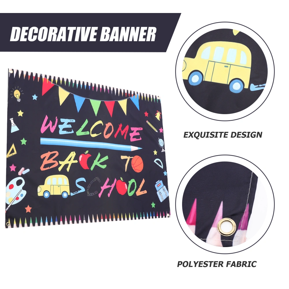 Decorative Back to School Party Banner School Party Decor Photo Prop (Black)