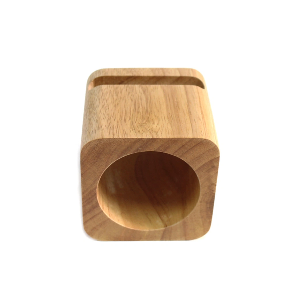 Wooden Mobile Phone Holder Multifunctional Desktop Phone Stand Cube Shaped Sound Amplifier Cell Phone Table Bracket Phone Rack