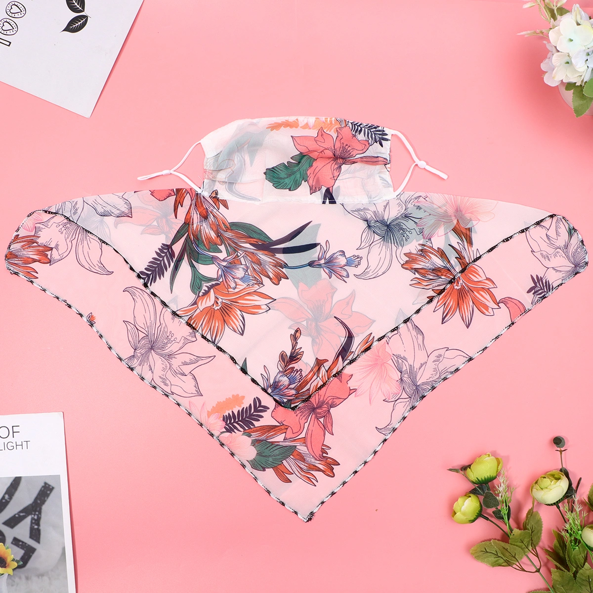 Printing Mask Summer Sun-Resistant Mask Outdoor Fashionable Chiffon Neckerchief Dustproof Face Mask for Adult (Number S13 Style)