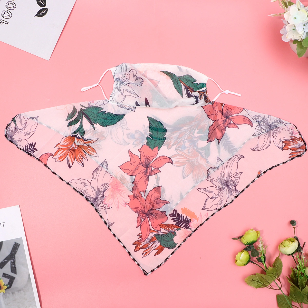 Printing Mask Summer Sun-Resistant Mask Outdoor Fashionable Chiffon Neckerchief Dustproof Face Mask for Adult (Number S13 Style)