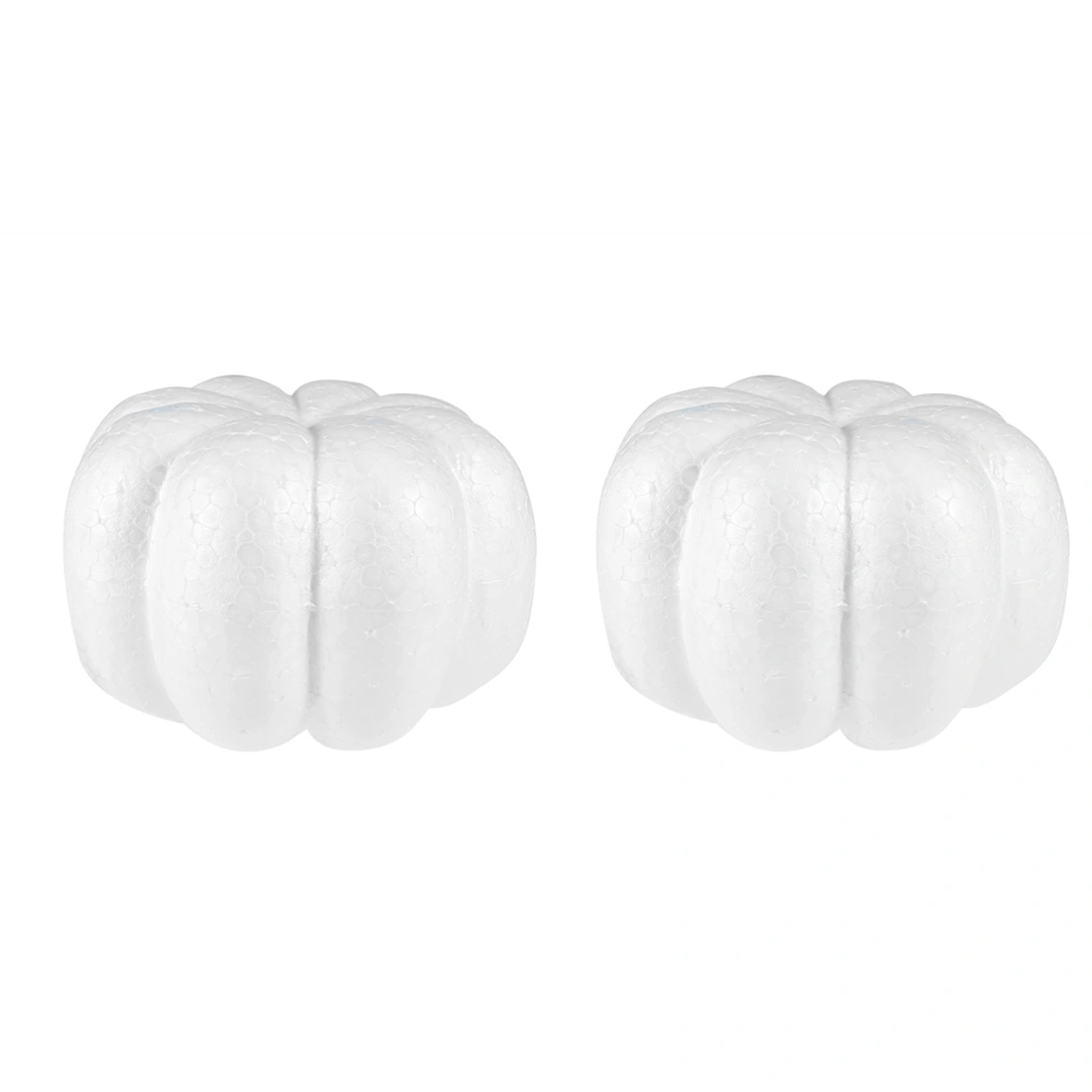 2 Pcs Artificial Pumpkins Realistic Pumpkin for DIY Craft Halloween Fall Harvest Thanksgiving Party Decoration (White)