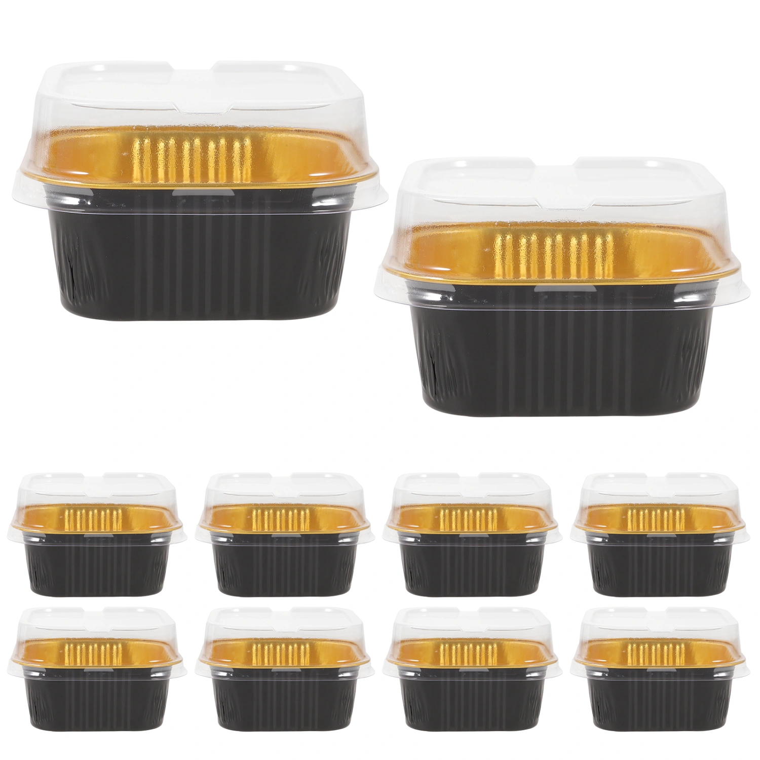 40 Sets of Aluminum Foil Boxes Cake Baking Boxes Foil Food Containers Dessert Boxes Baking Boxes