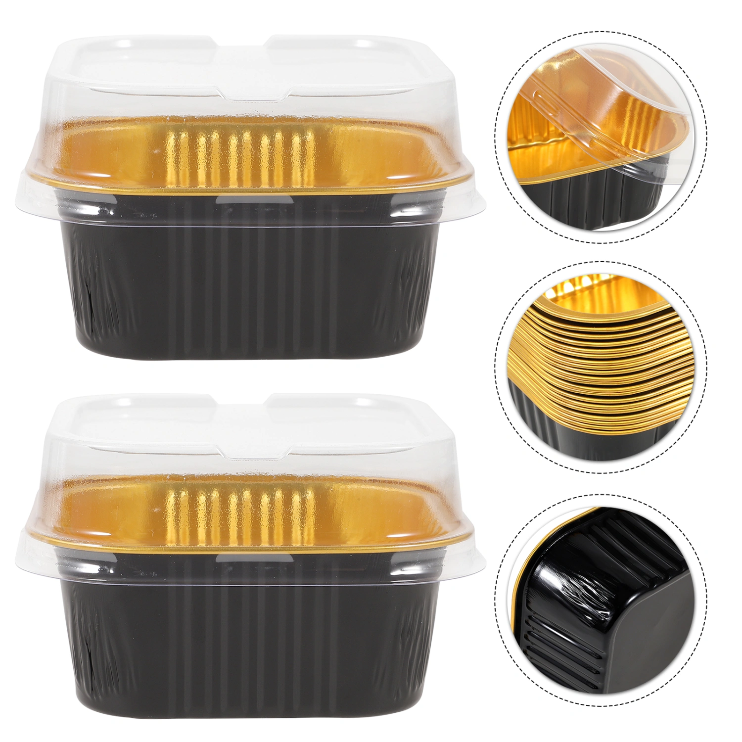 40 Sets of Aluminum Foil Boxes Cake Baking Boxes Foil Food Containers Dessert Boxes Baking Boxes