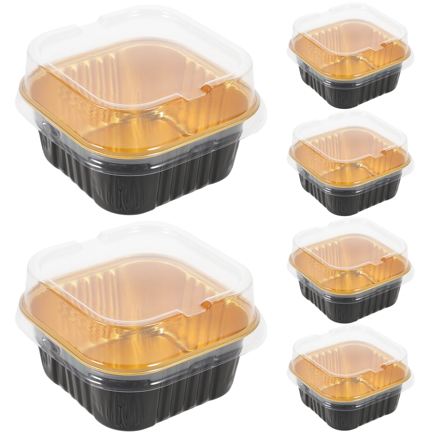 40 Sets of Aluminum Foil Boxes Cake Baking Boxes Foil Food Containers Dessert Boxes Baking Boxes