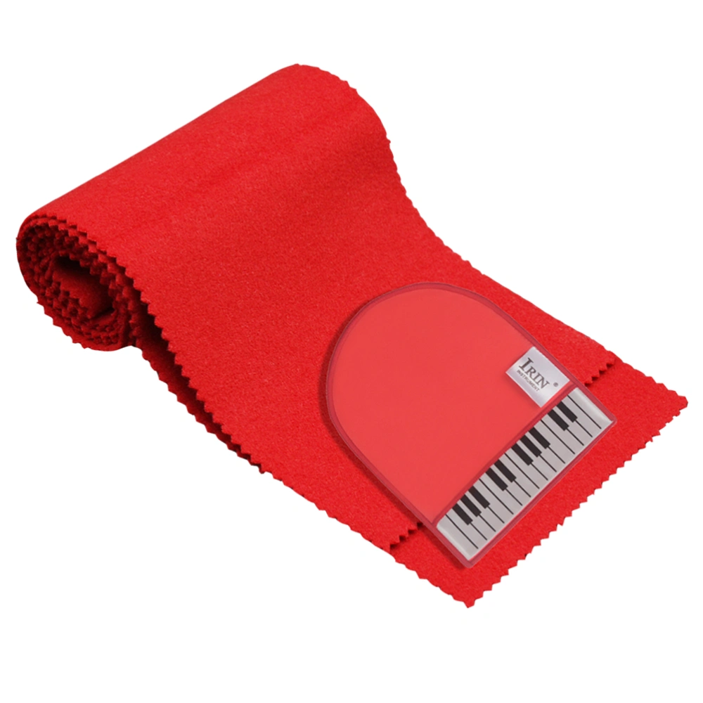 1 Set 2Pcs 88 Piano Keyboard Cover Cleaning Glove Kit Piano Key Cloth (Red)