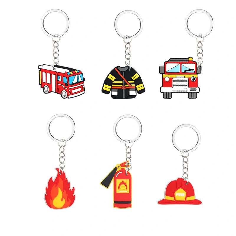 12pcs Firefighter Key Chain Firefighter Keychain Pendant Firefighter Gift Keychain(Random Style)