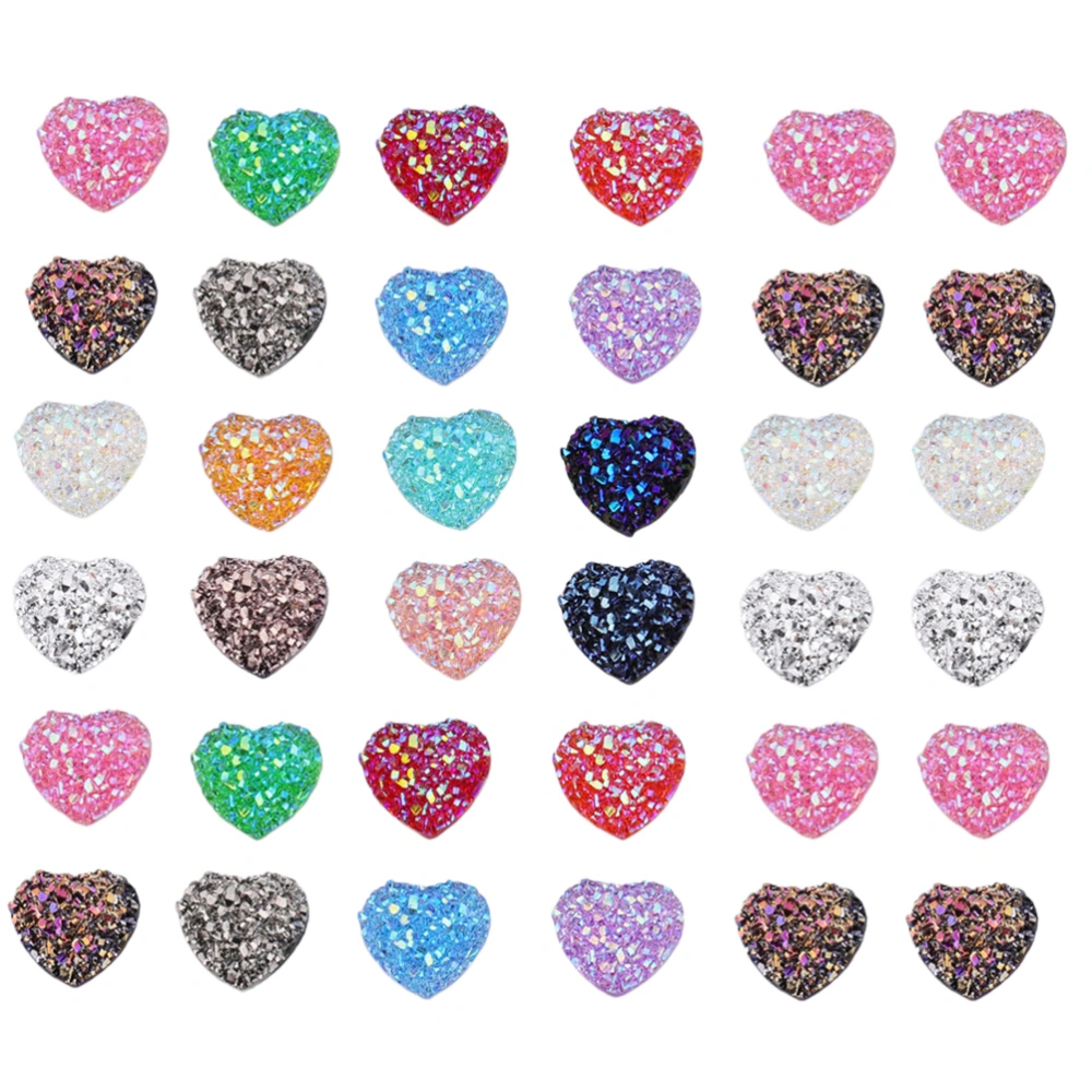 100pcs 12mm Rhinestone Sticker DIY Resin Heart Shape Stickers Decorative Decals