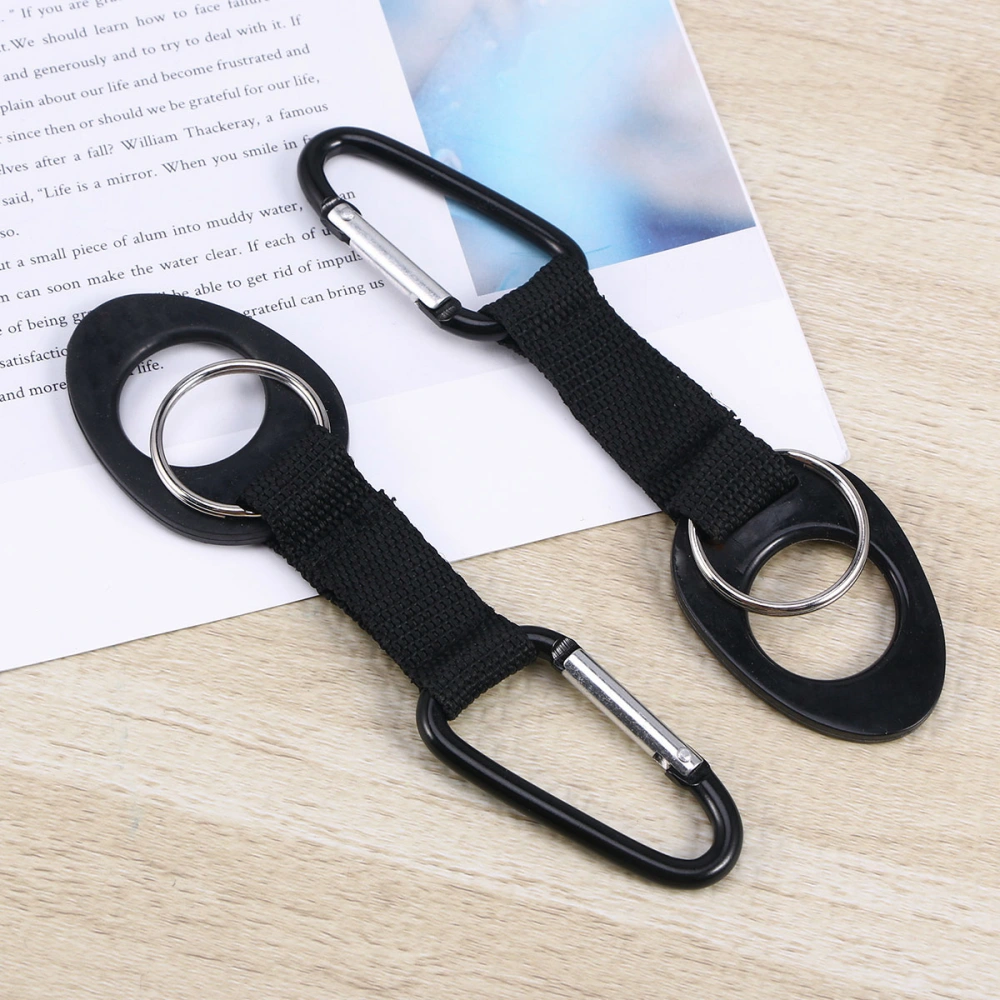 4 pcs  Outdoor Water Bottle Holder Clips for Camping Hiking with Belt Buckle for Water Bottle (Black, Random Color Buckle)