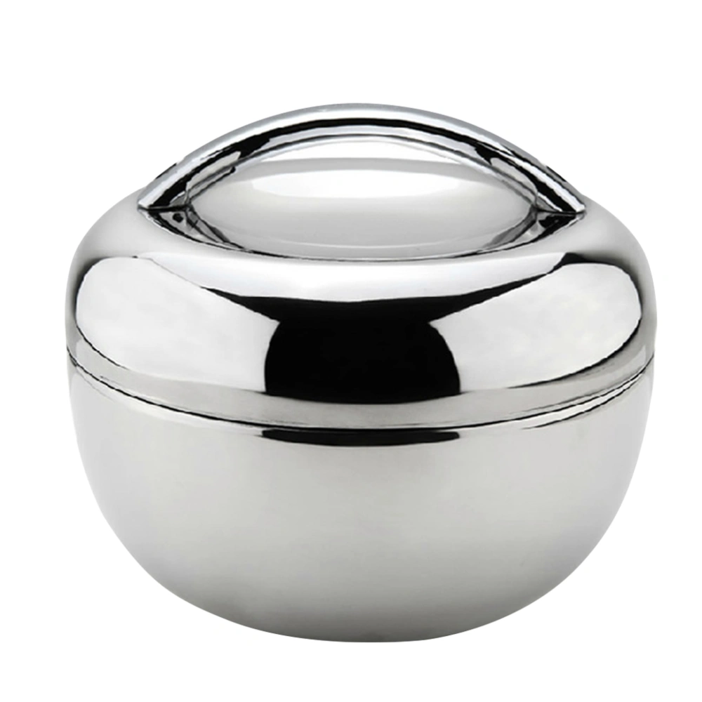 1.0L Stainless Steel Heat Preservation Box Kepping Warm Lunch Box Apple Shape Bento Box Food Container Silver