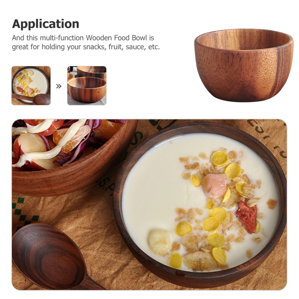 Household Wooden Bowl Salad Bowl Decorative Fruits Bowl Natural Wood Bowl Wooden Salad Bowl