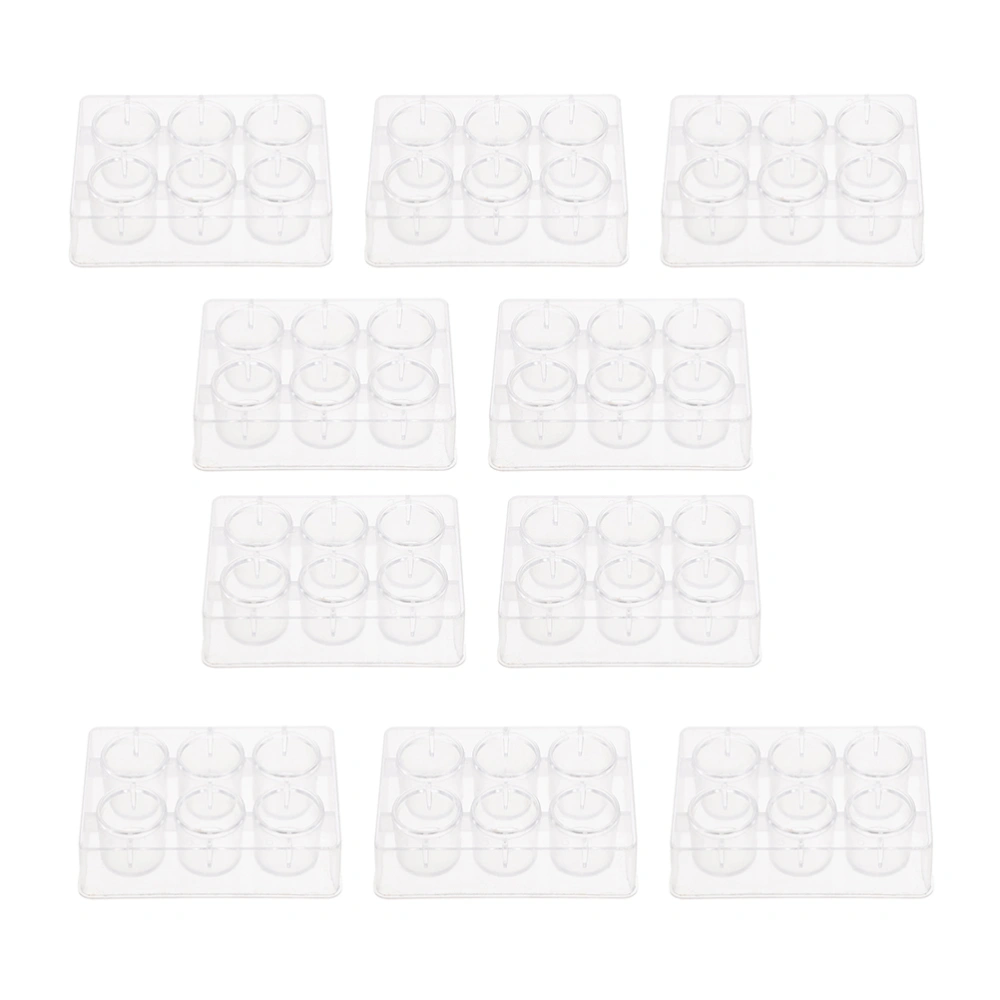 10pcs Experiment Reaction Plate 6 Hole Chemical Reaction Board Clear Well Plate