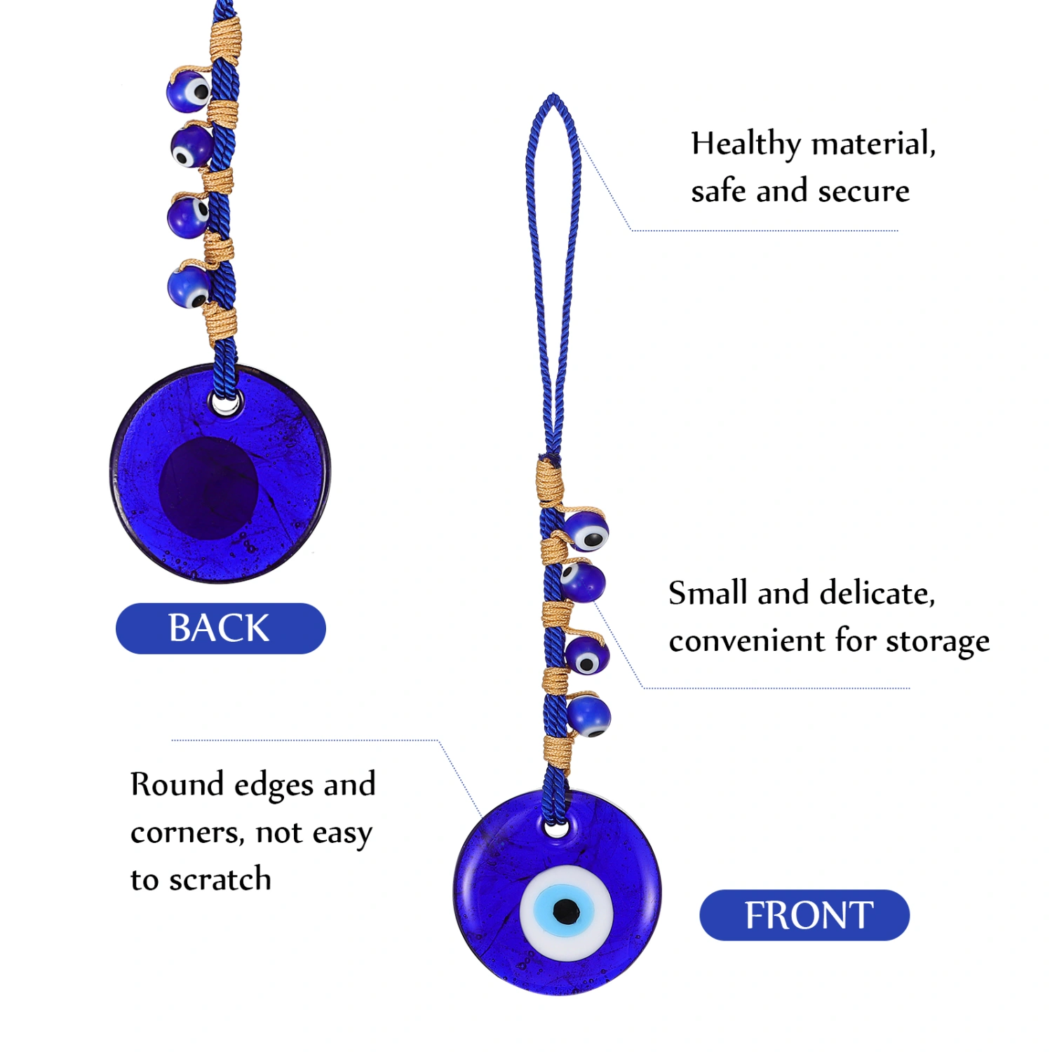 3pcs Evil Eye Charms Evil Eye Hanging Decor Backpack Charms Car Hanging Ornament