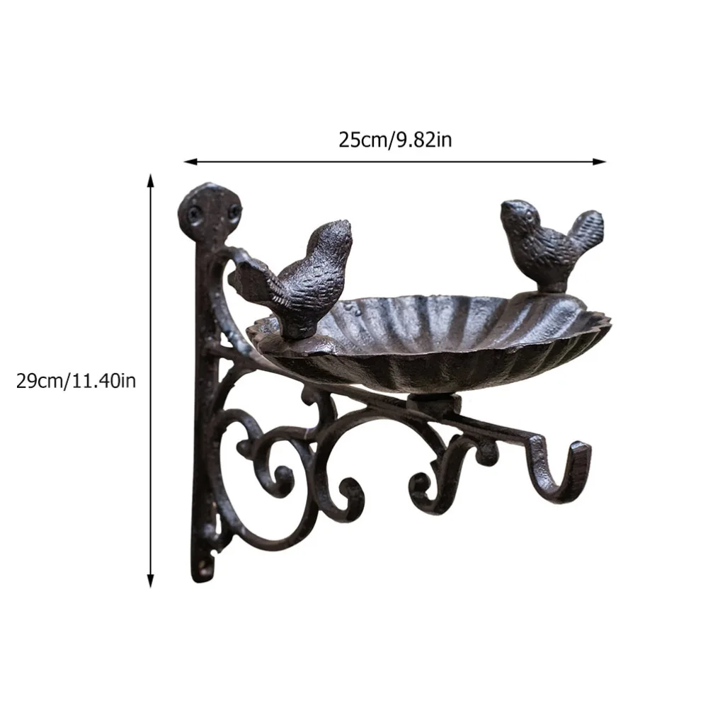 Chic Iron Bird Feeder Durable Iron Hanging Basket Wall Mounted Hook Bracket