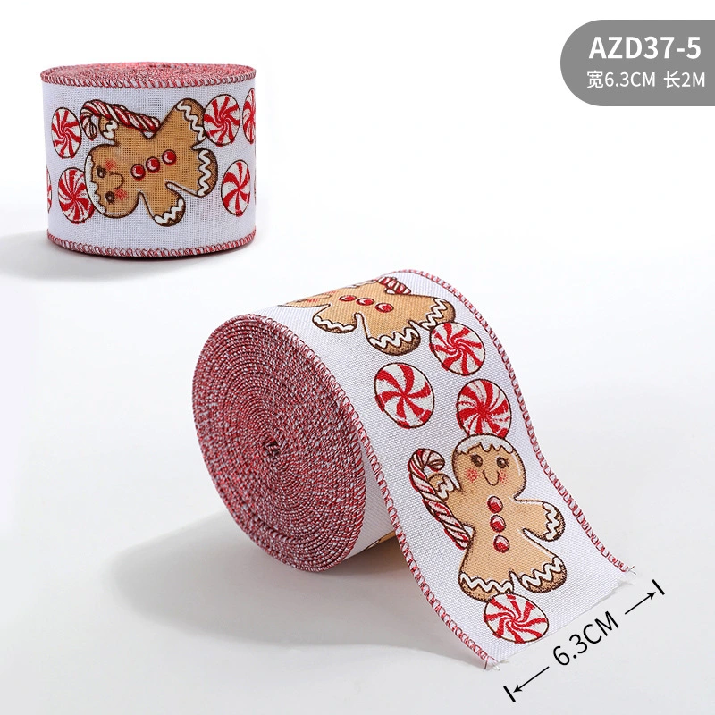 1 Roll of Xmas Wired Ribbon Christmas Crafts Making Ribbon Wrapping Ribbon