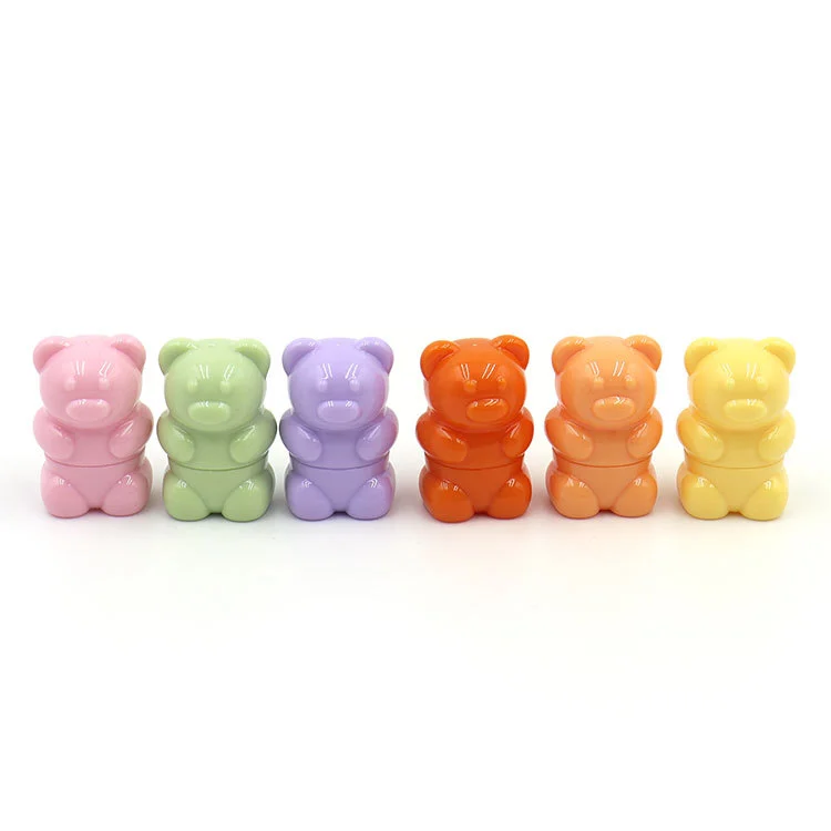 14pcs Lip Gloss Tubes Small Lip Balm Bottles Empty Lip Gloss Tubes Cartoon Bear Lip Balm Containers