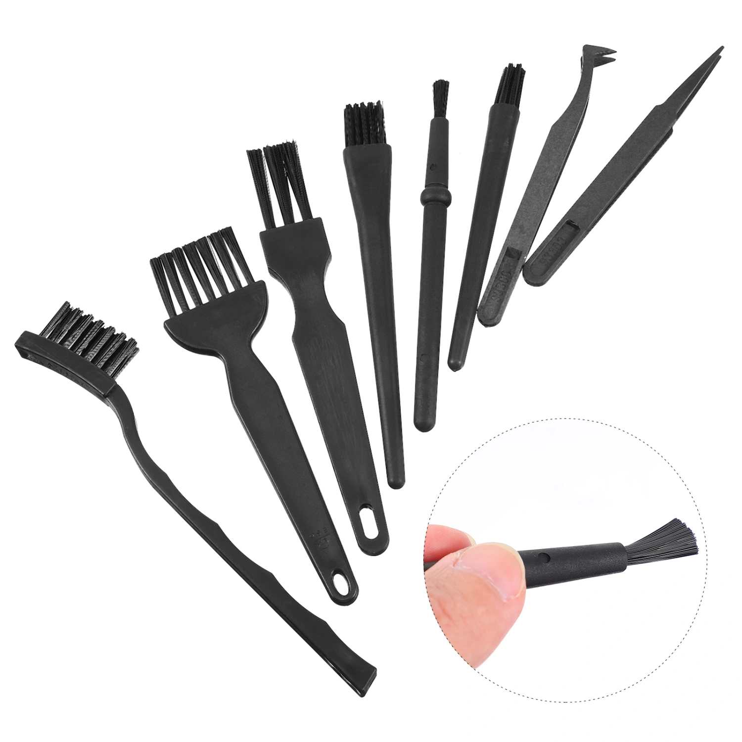 8Pcs Keyboard Cleaning Brushes Dust Removal Tools Computer Brushes (Black)