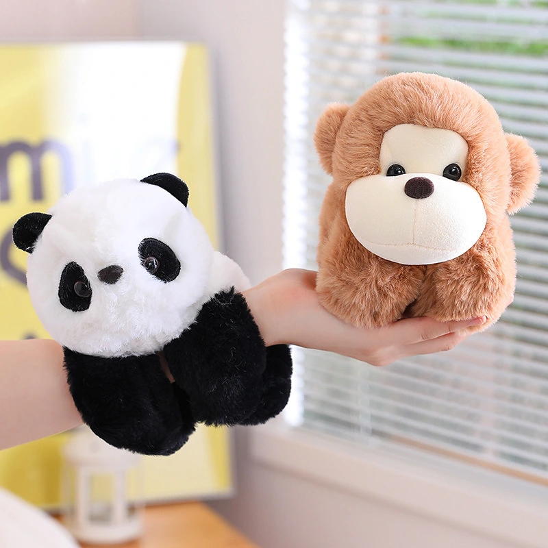 Panda Shape Slap Bracelet Wristband Party Favor Plush Panda Slap Bracelet