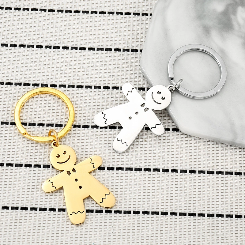 2pcs Gingerbread Man Keyrings Backpack Pendants Christmas Bag Charms Decorative Keychains