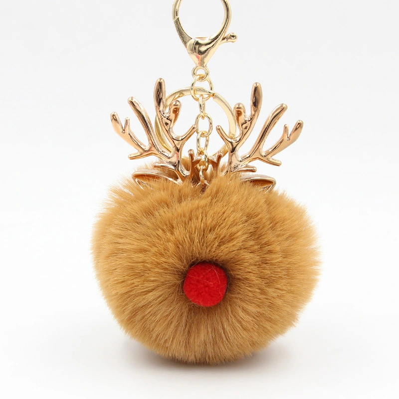 Keychain Elk Key Pendant Lovely Keyring Christmas Keychain Plush Deer Hanging Pendant