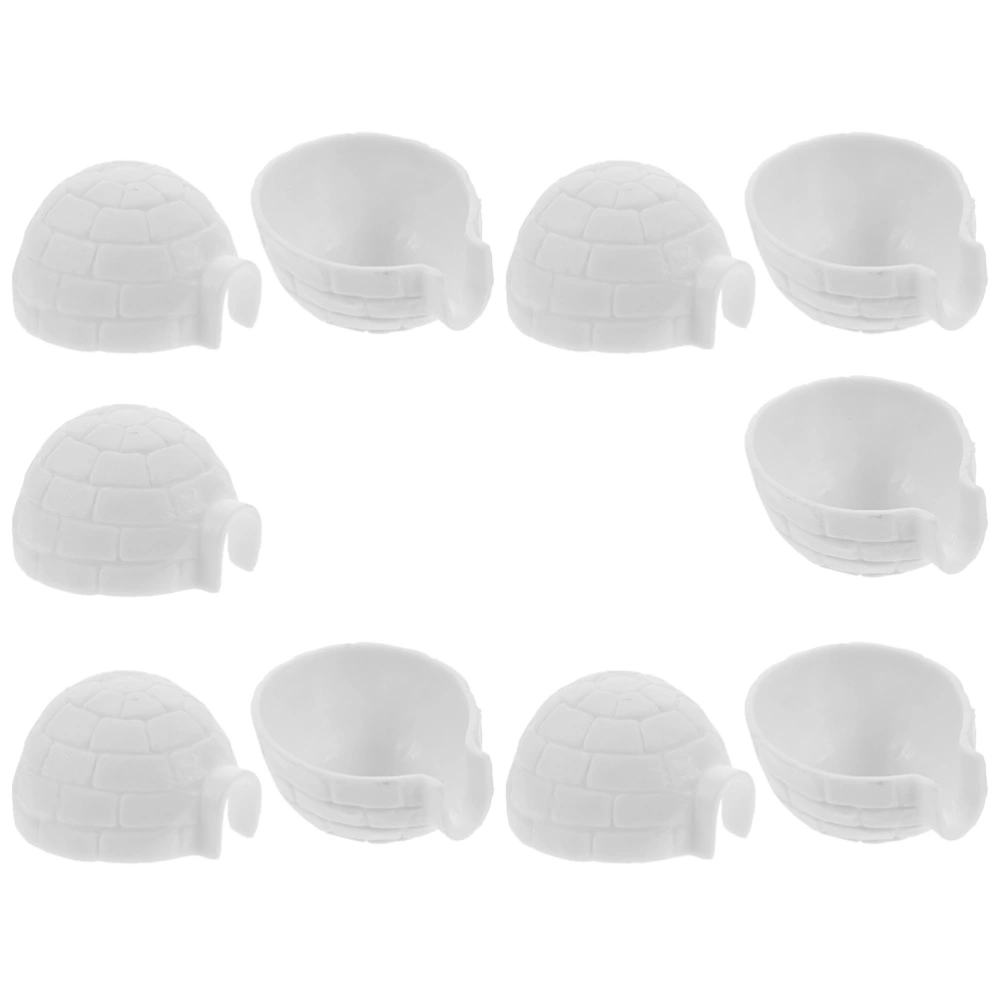 10pcs Simulated Igloo Figures Lifelike Igloo Craft Igloo Decor Plastic Igloo Figurine