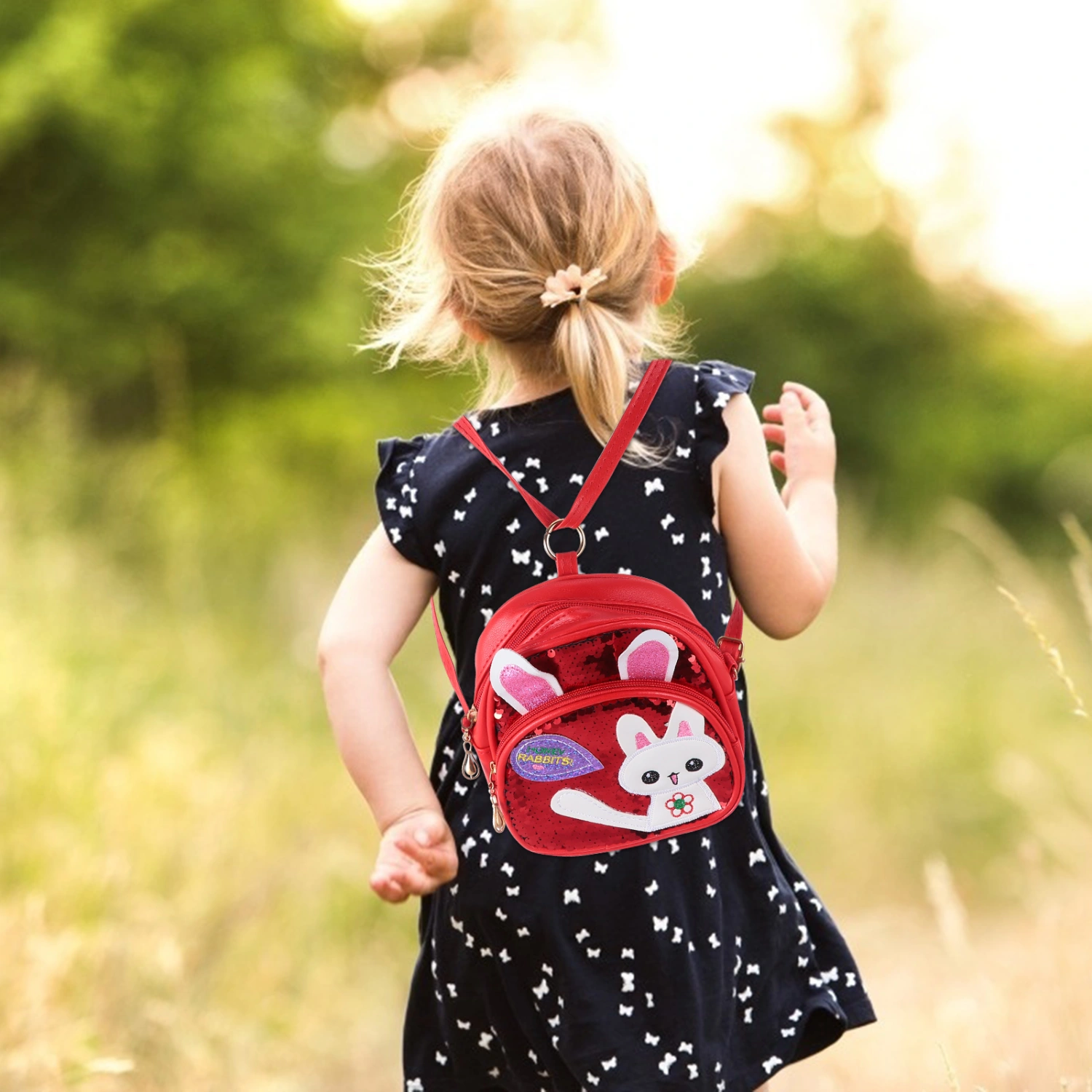 Fashion Sequin Children Backpack Kindergarten School Bag Rabbit Shoulder Bag