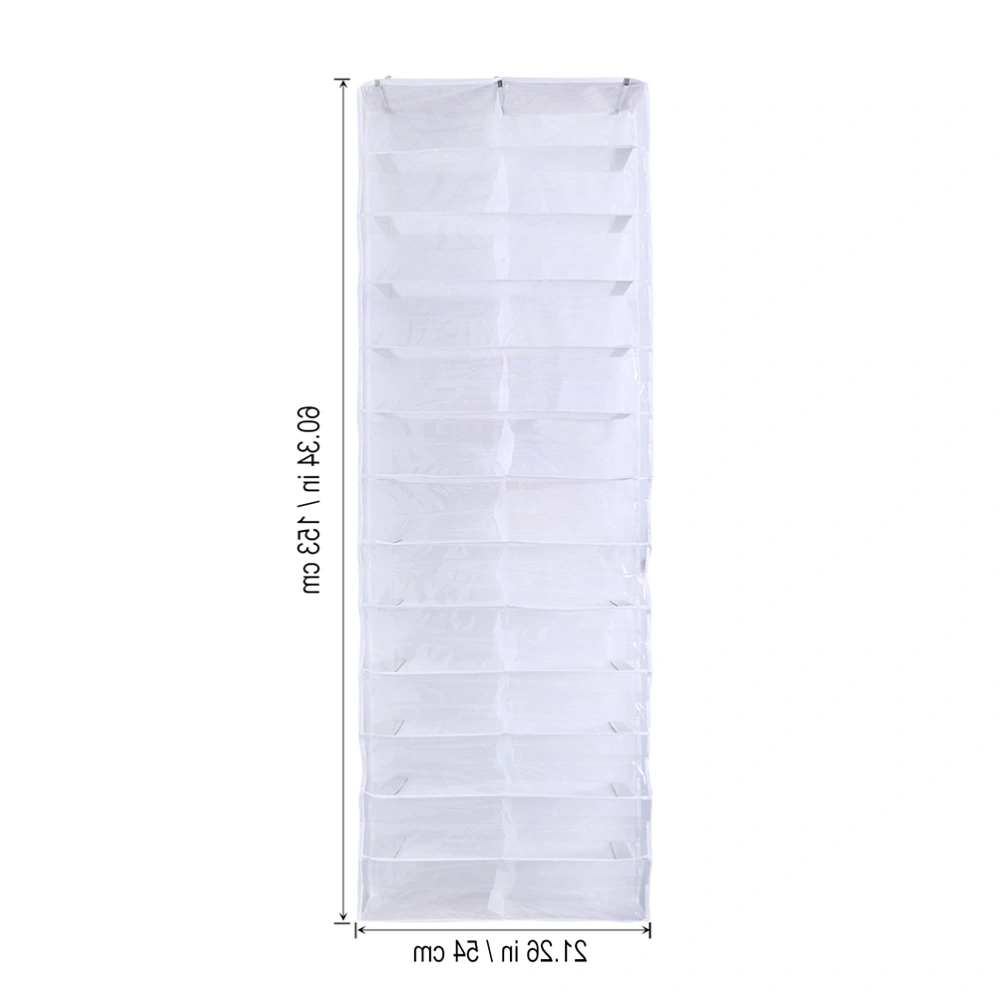 2PCS 26 Pockets Over the Door Hanger Shoes Organizer Closet Shelves Rack Hanging Storage Space Saver (White)