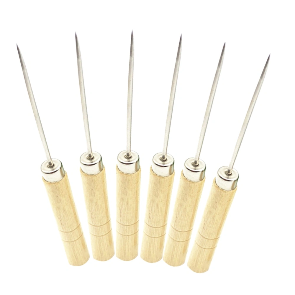 10pcs Wooden Handle Scriber Needle Modelling and Slotted Quilling Paper Tool Marking Patterns Awl Pick Needle