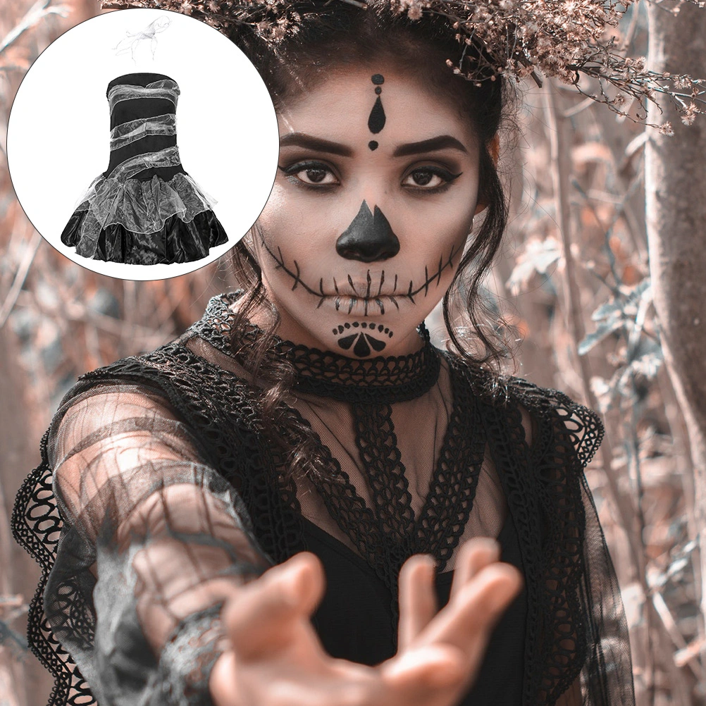1Pc Halloween Dress Girl Zombie Costume Ghost Bride Dress Devil Dress Costume