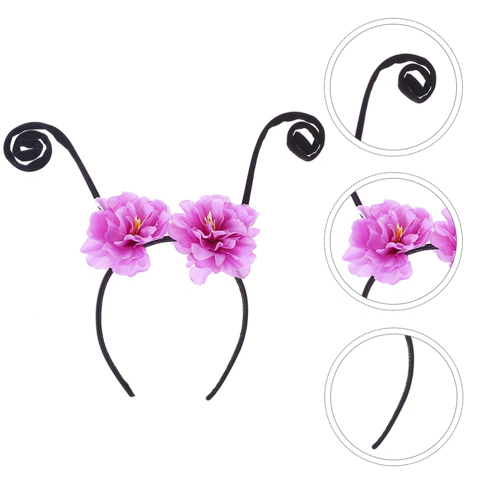 1pc Ant Antennae Headband Floral Hair Party Headdress Decor (Random Color)