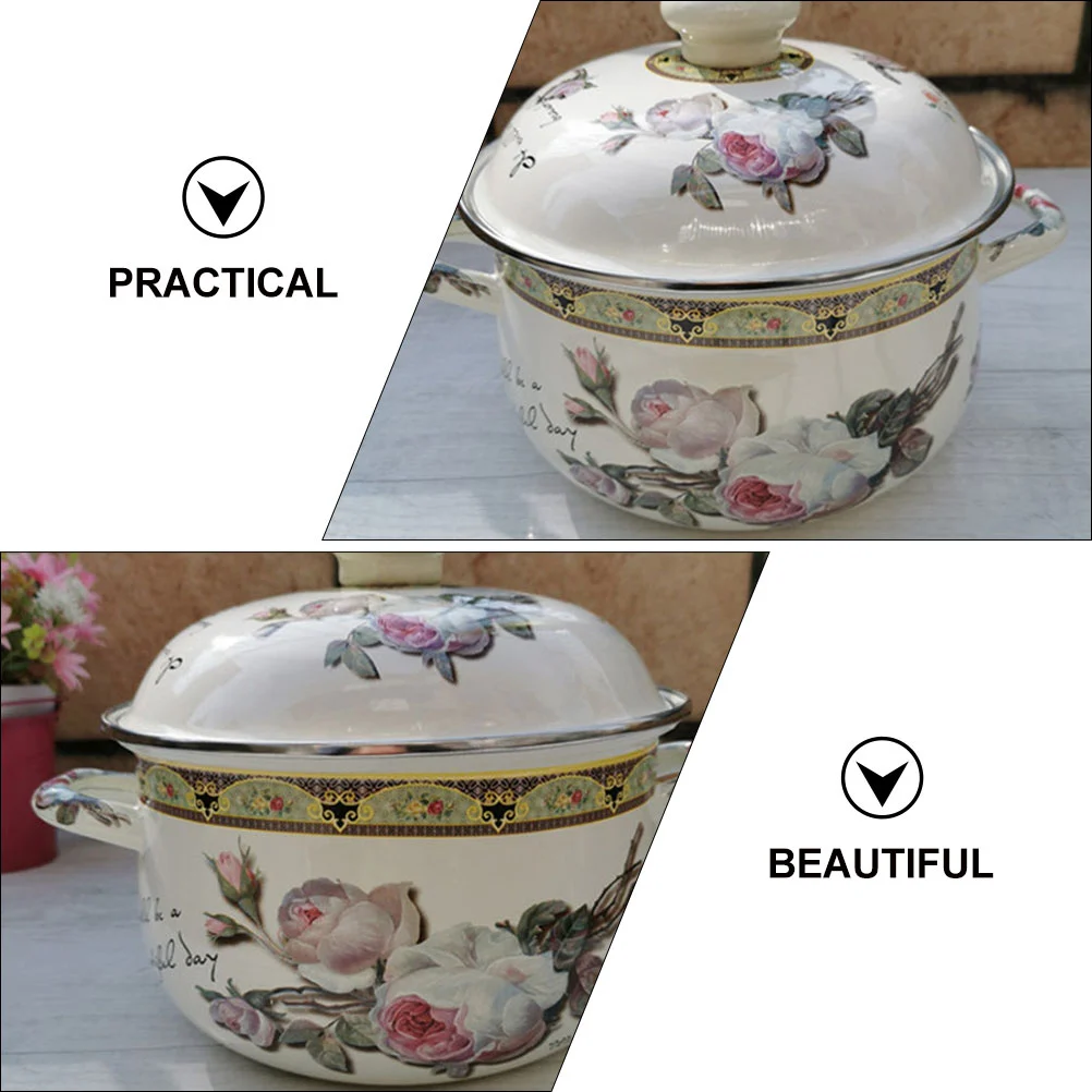 Enamel Stew Pot Kitchen Stockpot Enamel Cooking Pot Thickened Stock Pot