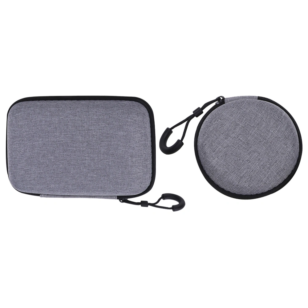 2Pcs Durable Data Cable Bags Waterproof Multipurpose Storage Bags (Grey)