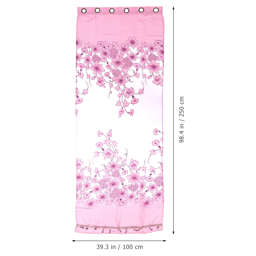 Brilliant Flower Tulle Curtain Beautiful Decor Semi-Blackout Window Curtain