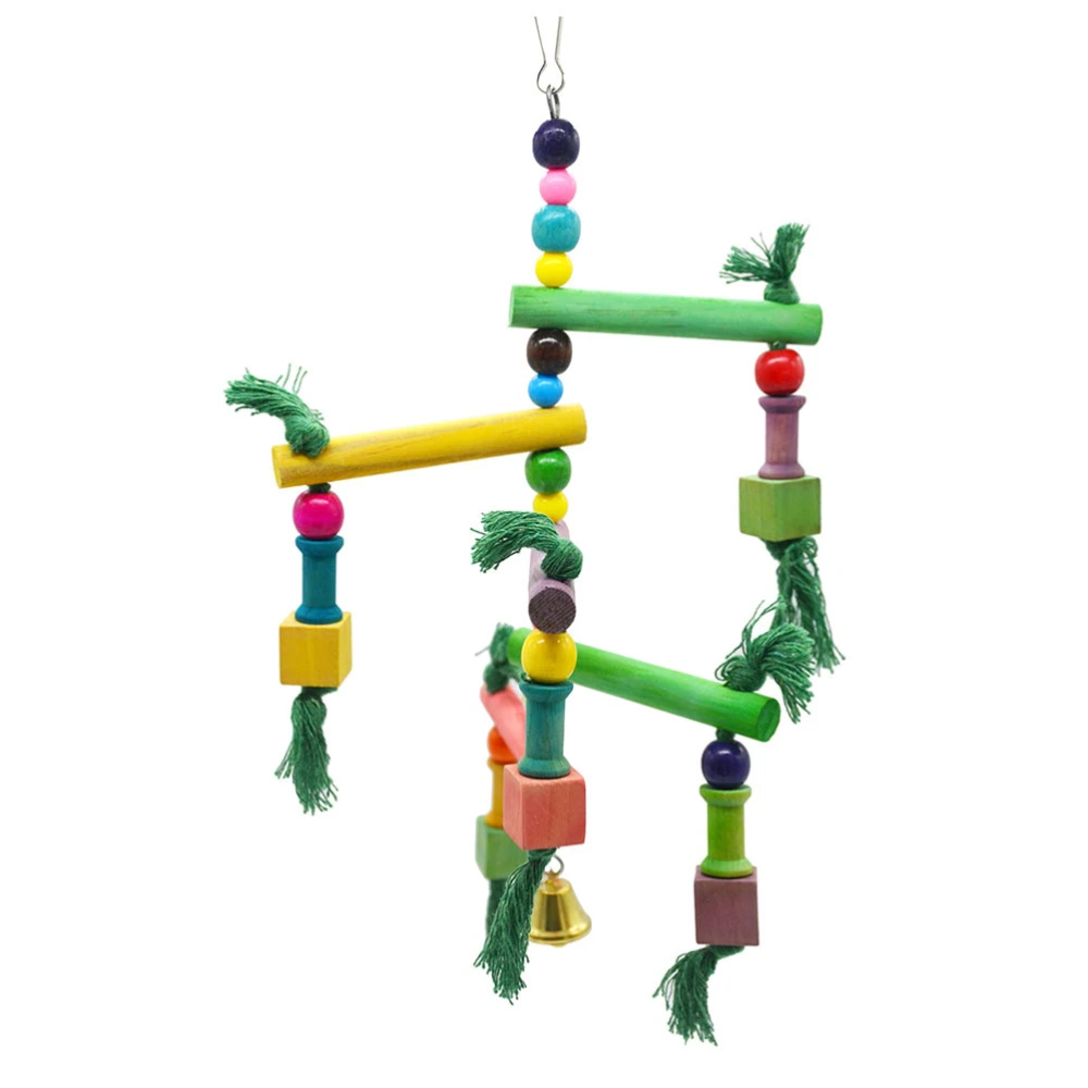 Game Turning Wheel Bird Swing Wood Climbing Toy Funny Parrot Playing Toy Creative Ladder