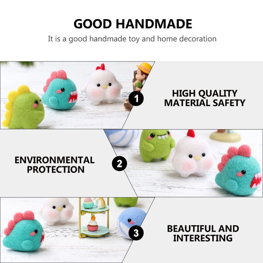 1 Set DIY Needle Felt Kit Handmade Doll Wool Felting Starter Materials