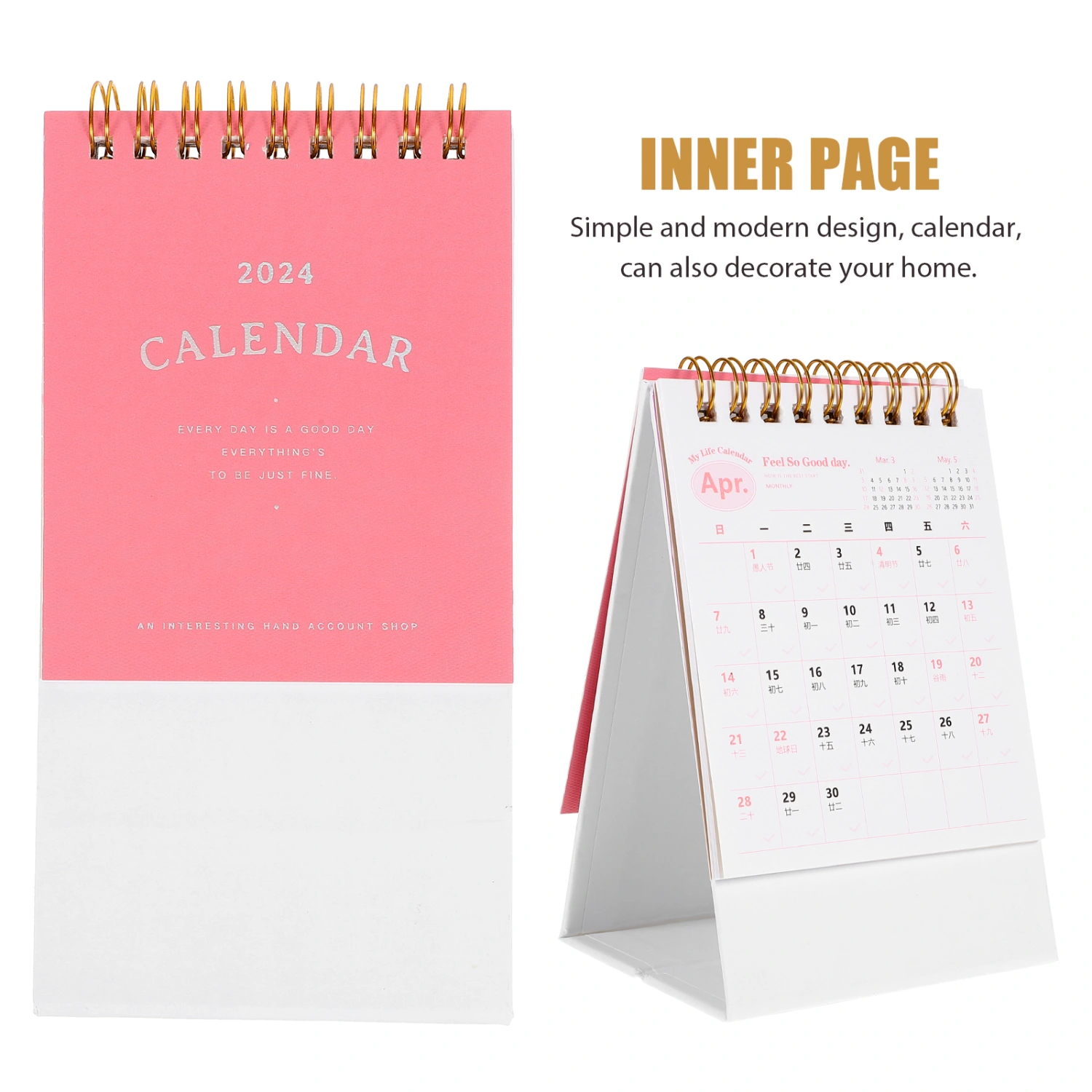 Decorative Desk Calendar Small Desk Calendar Office Standing Calendar Decoration for Office