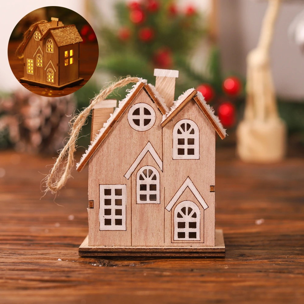 Christmas Led Wooden House Hanging Pendant Christmas Hanging Ornament Xmas Pendants