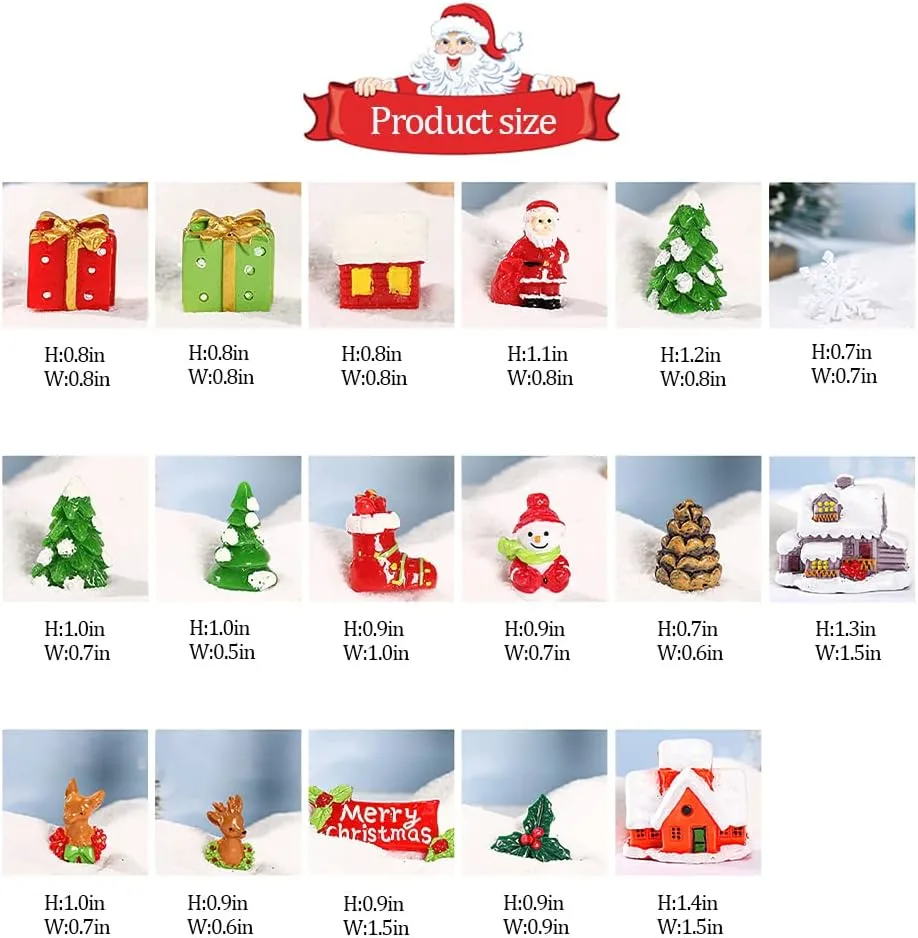 1 Set of Miniature Christmas Ornaments Christmas Miniature Figurine Mini Resin Ornaments for Doll House