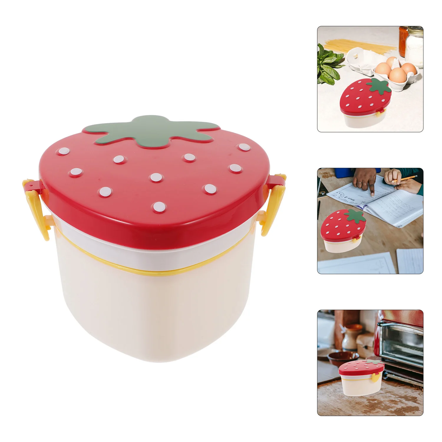 Strawberry Shape Food Box Multi-function Bento Box Leak-proof Food Storage Container Food Supply