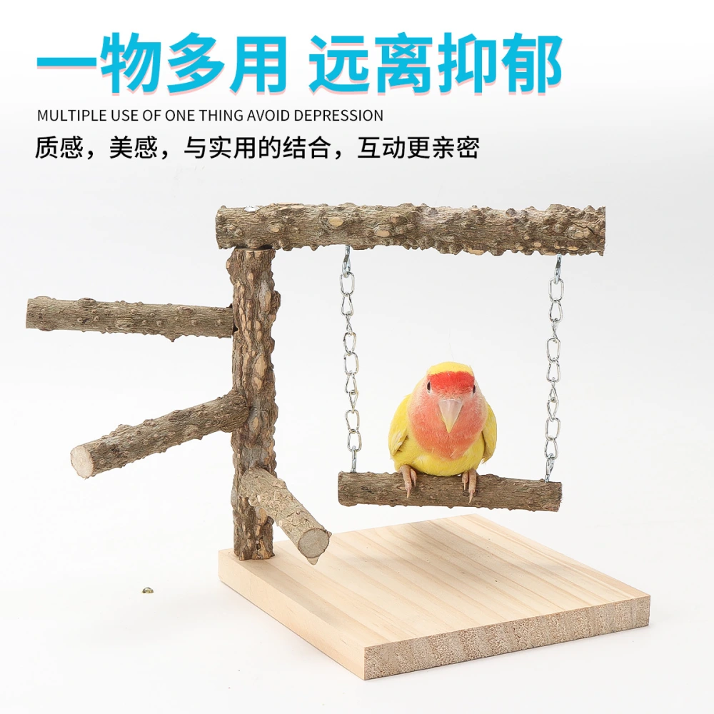 Parrots Stand Bird Stand Tabletop Bird Training Stand Natural Wood Birdcage Stand Accessories