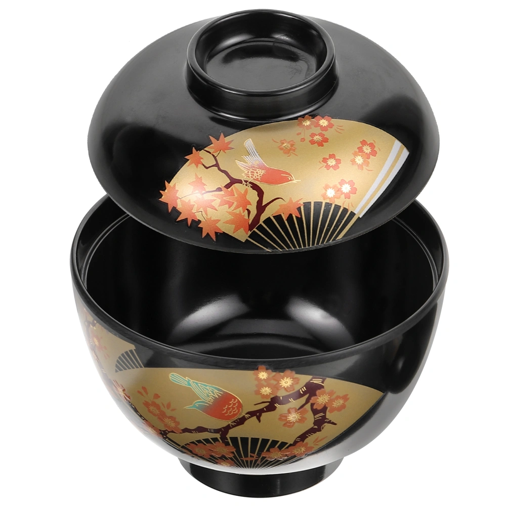 Traditional Japanese style Bowl Noodle Rice Soup Bowl with Matching Lid Restaurant Soup Bowl