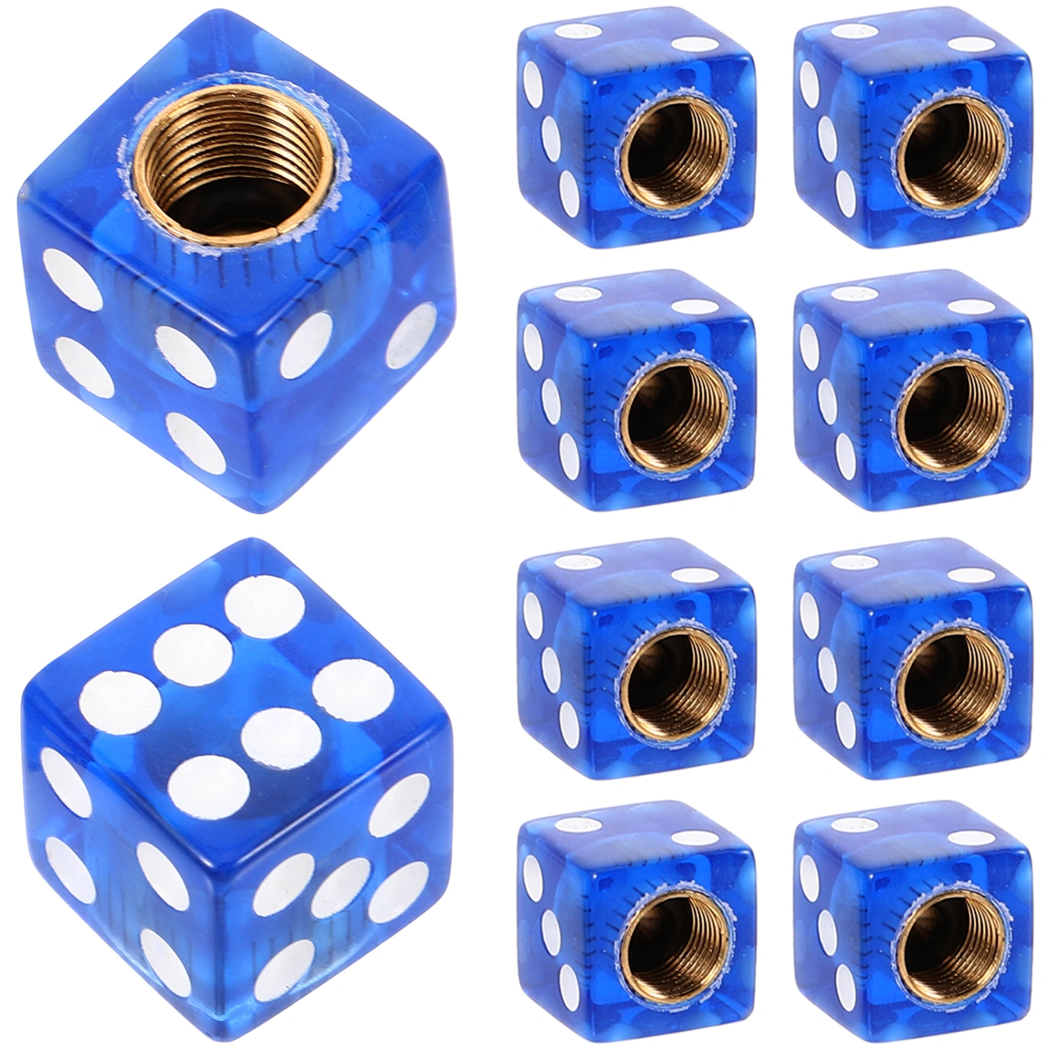 10pcs Car Tire Valve Stem Caps Dice Style Tire Valve Stem Dust Caps Stem Cover Leak-proof Tire Cap