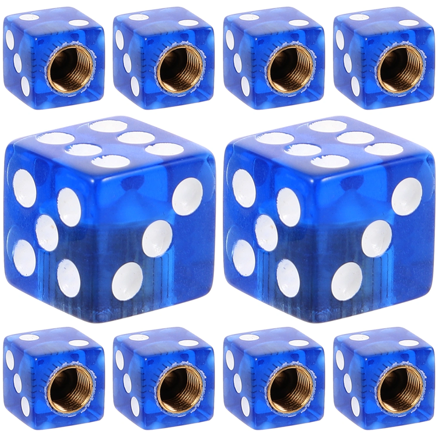 10pcs Car Tire Valve Stem Caps Dice Style Tire Valve Stem Dust Caps Stem Cover Leak-proof Tire Cap