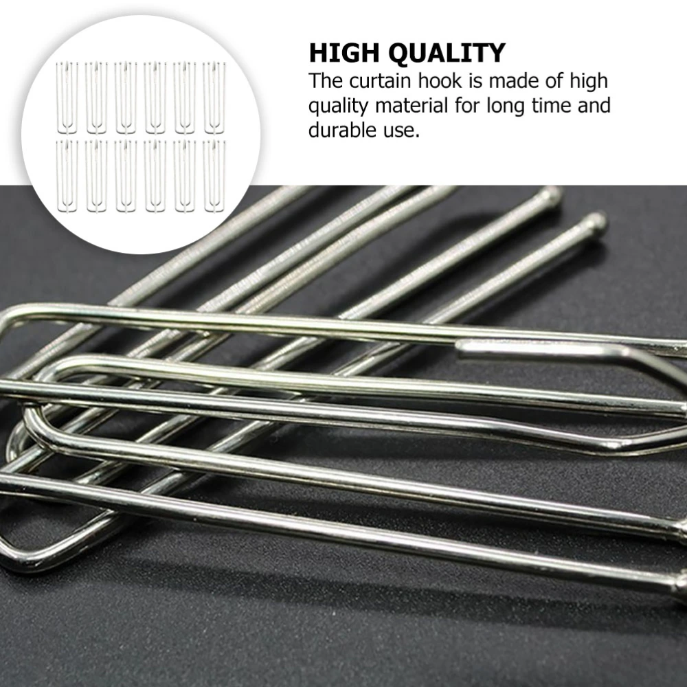 30 pcs Curtain 4-Prong Hooks Pleating Curtain Hanging Hooks Stainless Steel Curtain Hooks