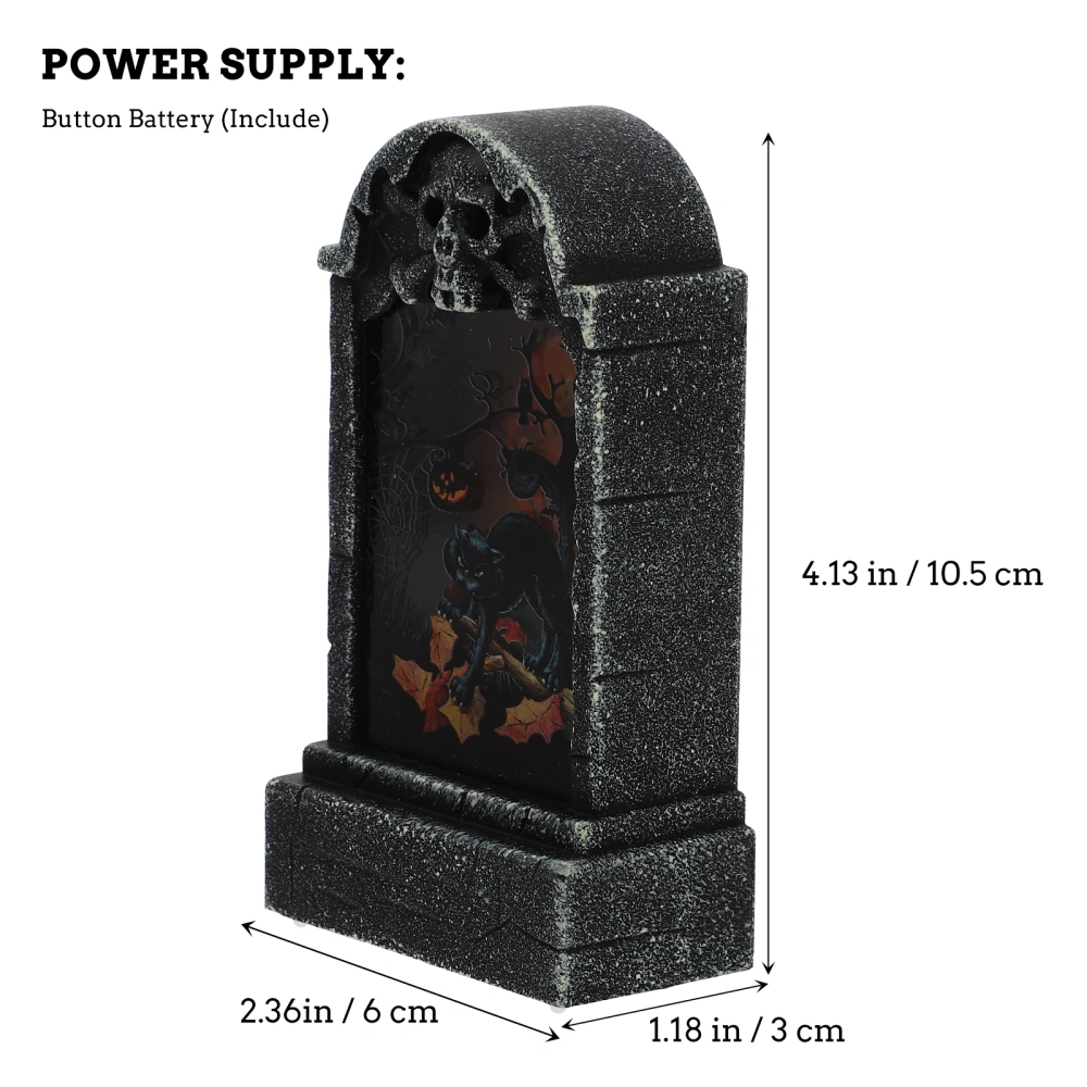 1Pc Halloween Tabletop Adornment Tombstone Design Lamp Funny Festival Decoration